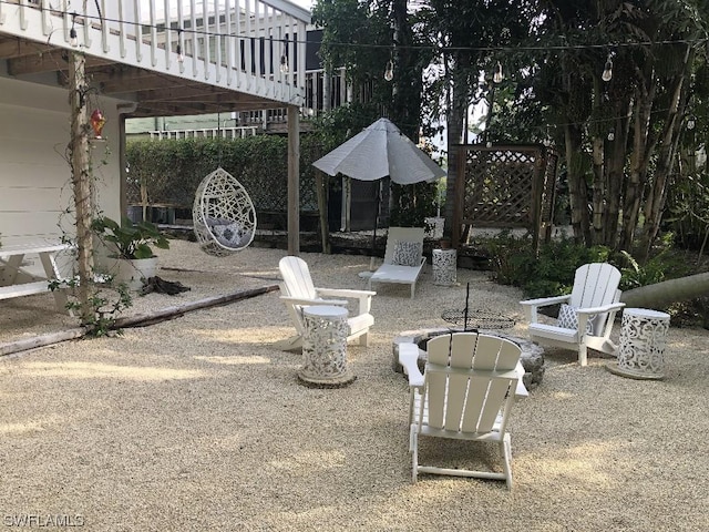 view of patio featuring a deck