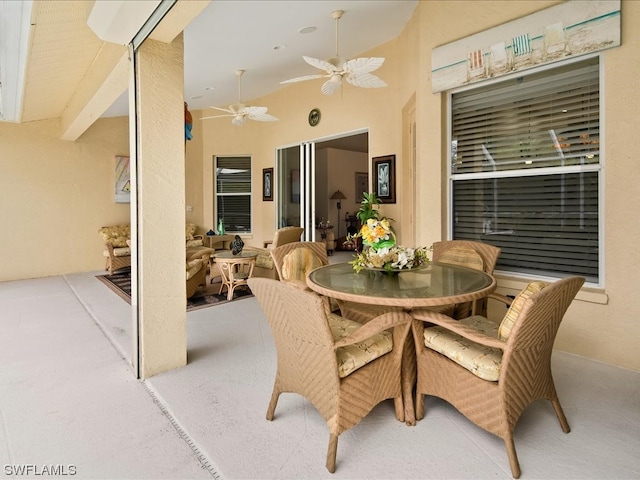 view of patio / terrace with ceiling fan