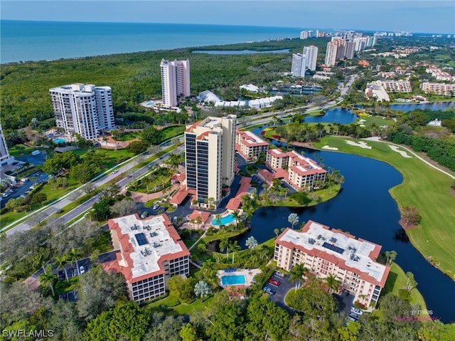 6040 Pelican Bay Blvd Unit D-105, Naples, FL 34108 - drone / aerial view featuring a water view