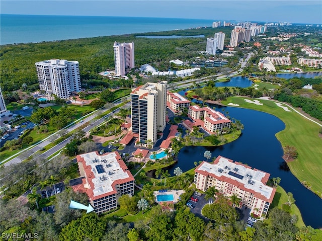 6040 Pelican Bay Blvd Unit D-105, Naples, FL 34108 - bird's eye view featuring a water view