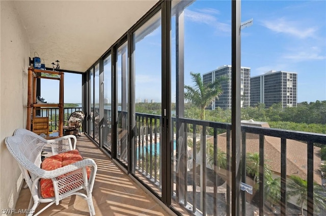 view of sunroom