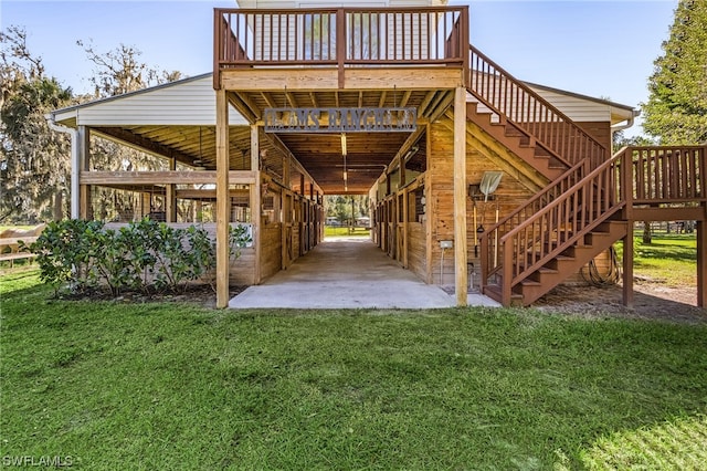 exterior space featuring a wooden deck