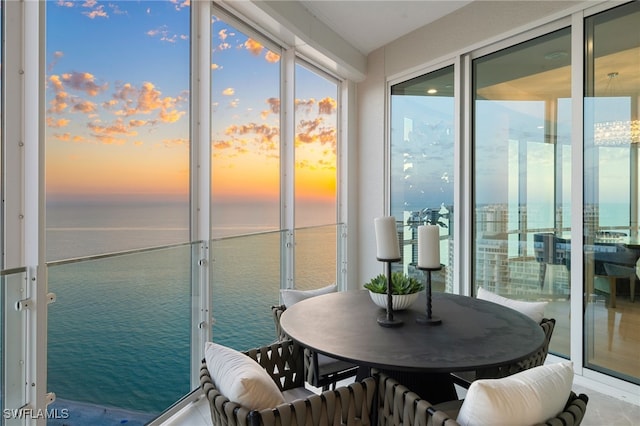 4101 Gulf Shore Blvd N Unit Ph-3, Naples, FL 34103 - sunroom / solarium featuring a water view