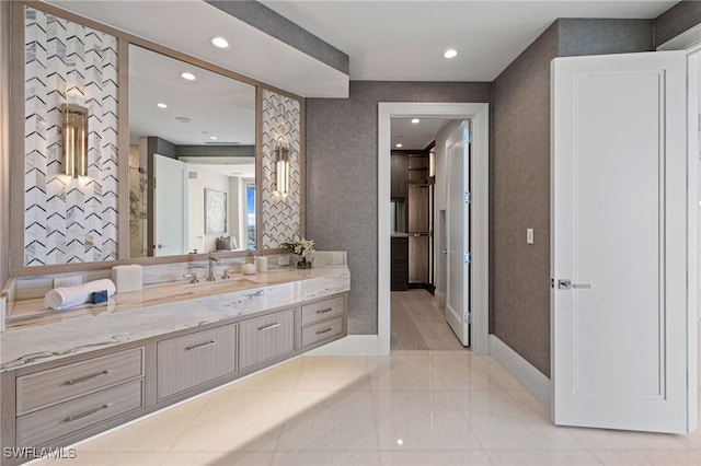 4101 Gulf Shore Blvd N Unit Ph-3, Naples, FL 34103 - full bath with baseboards, recessed lighting, and vanity