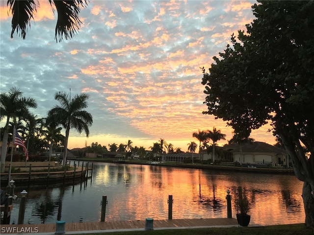 water view with a dock