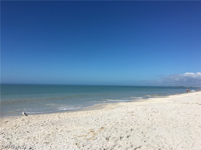 view of water feature featuring a view of the beach