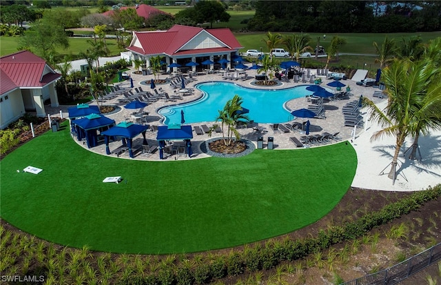 view of pool with a patio