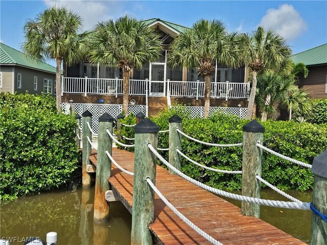 view of dock area