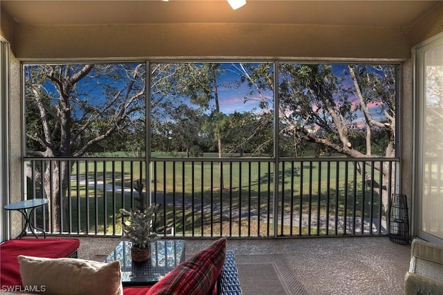 view of unfurnished sunroom