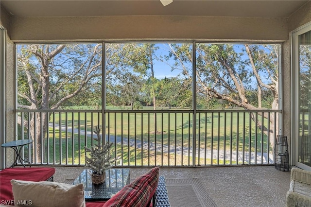 view of unfurnished sunroom