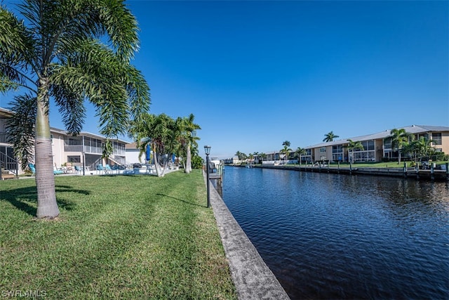 water view with a dock