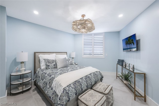 view of tiled bedroom