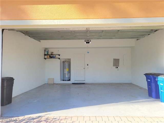 garage featuring electric water heater