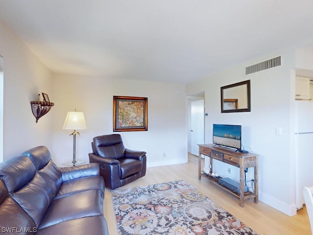 living room featuring light hardwood / wood-style floors