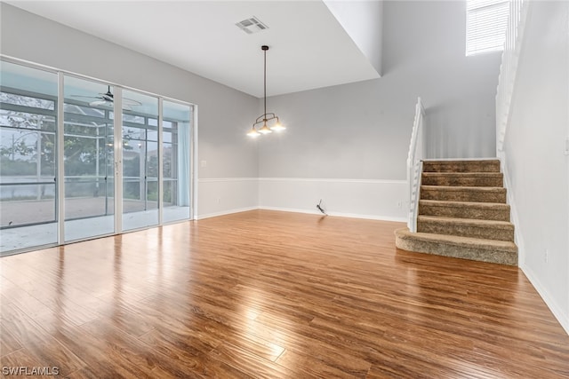 spare room with hardwood / wood-style flooring