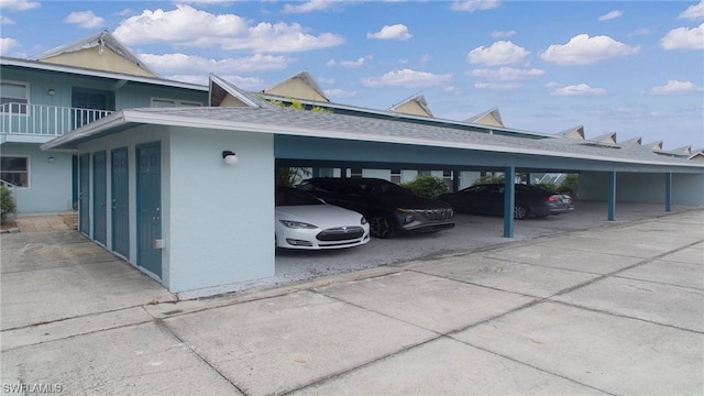 view of car parking with a carport