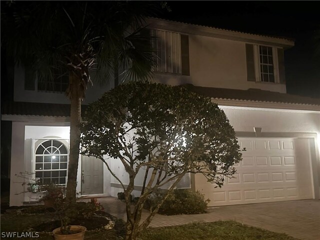 exterior space featuring a garage