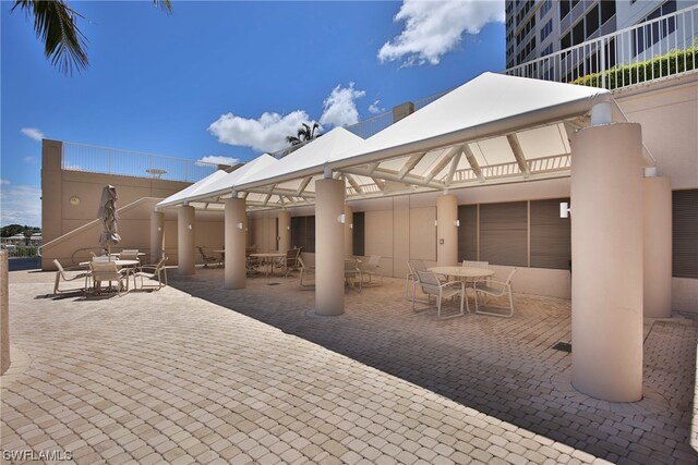 exterior space with a gazebo and a patio area