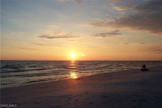 property view of water with a beach view