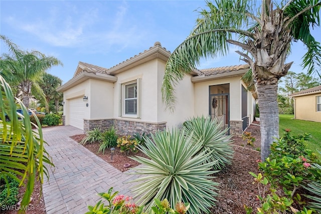 view of front of home featuring a garage