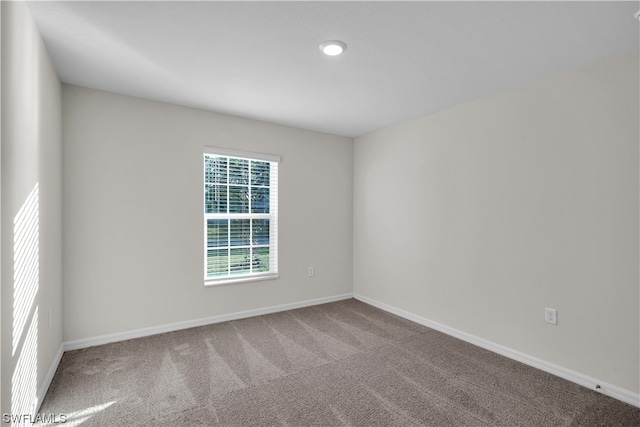 unfurnished room with carpet floors