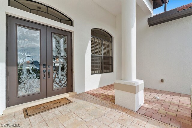 entrance to property with french doors