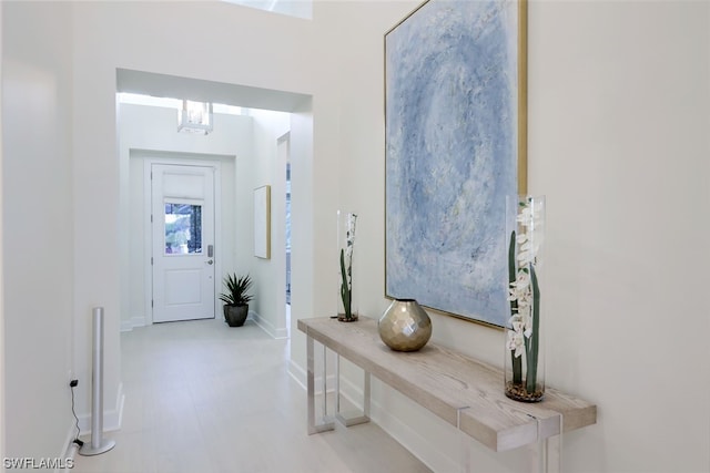 foyer entrance with light tile floors