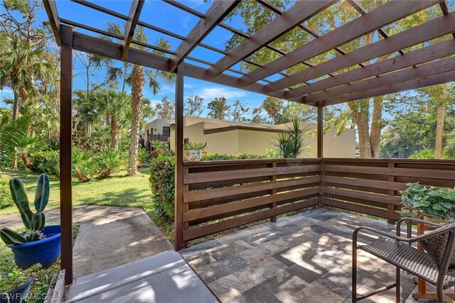 view of patio with a pergola