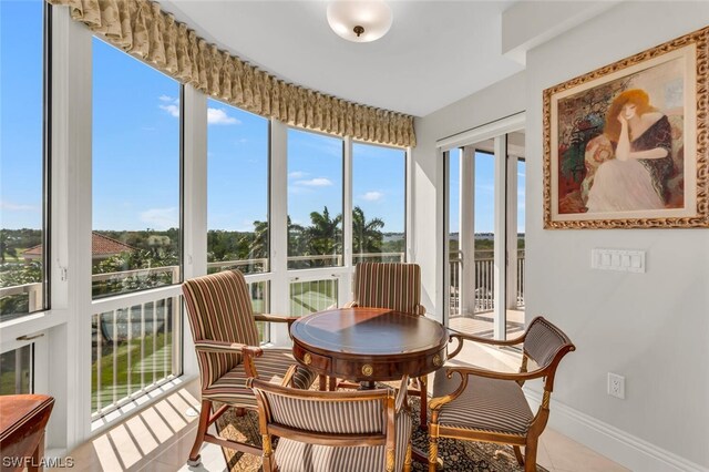 sunroom / solarium with plenty of natural light