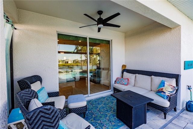 view of patio / terrace featuring ceiling fan