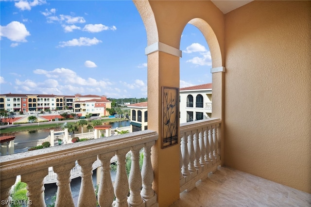 balcony with a water view