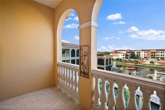 balcony with a water view