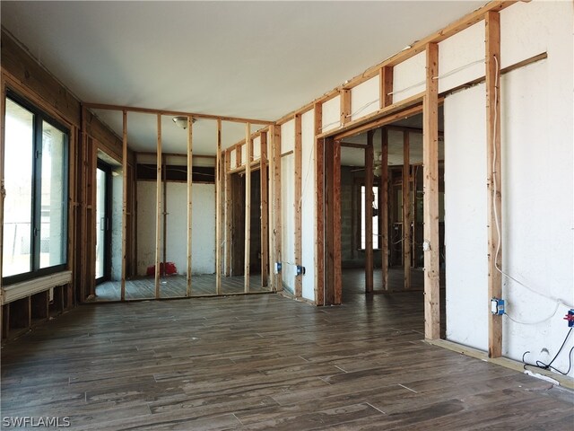 misc room with dark hardwood / wood-style flooring