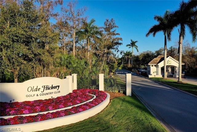 view of community sign