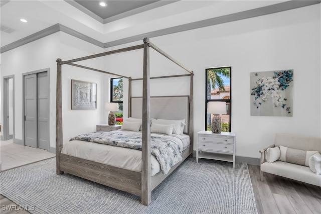 bedroom featuring hardwood / wood-style floors