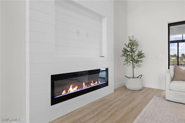 living room featuring light hardwood / wood-style floors