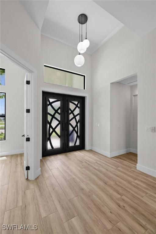 entrance foyer featuring light hardwood / wood-style flooring