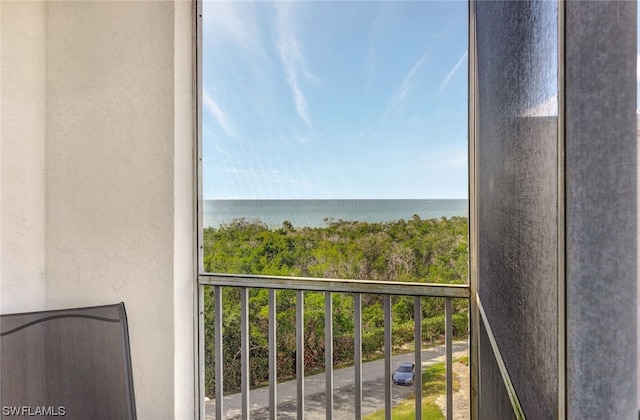 balcony with a water view