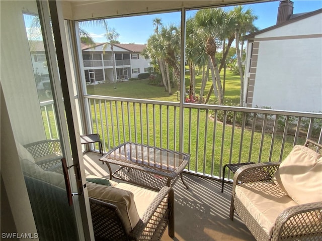 view of sunroom