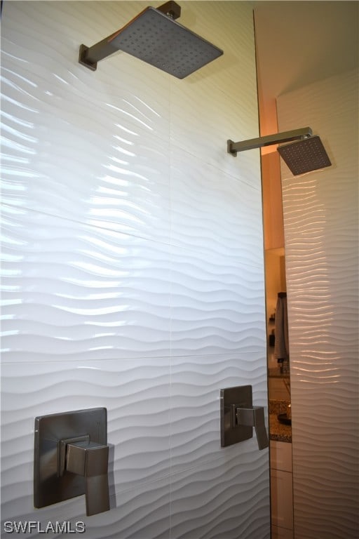 interior details with a shower