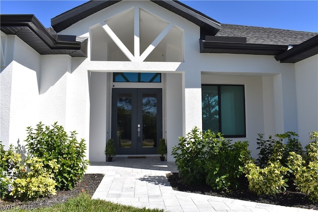 doorway to property with french doors