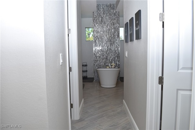 bathroom featuring hardwood / wood-style floors