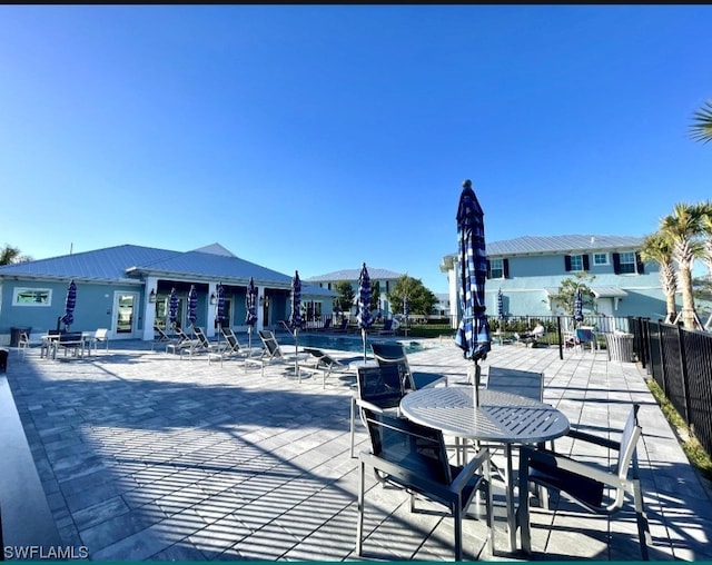 view of patio featuring a community pool