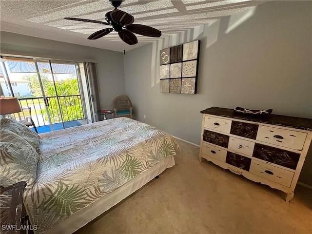 14861 Summerlin Woods Dr Unit 13, Fort Myers, FL 33919 - carpeted bedroom featuring access to exterior and a ceiling fan