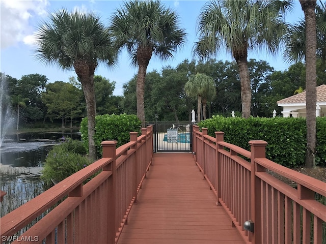 exterior space featuring a water view