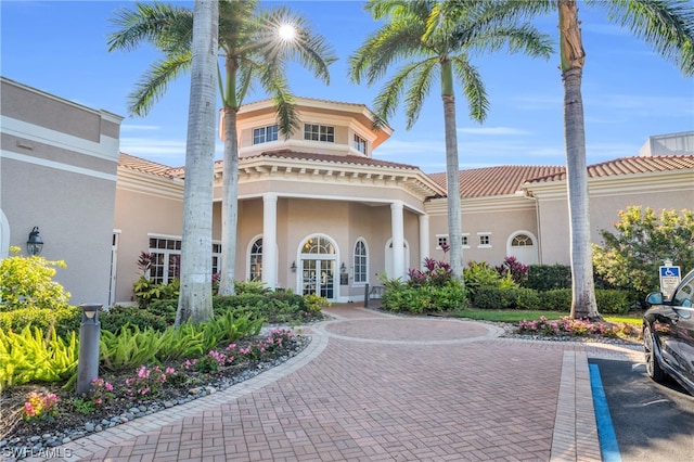 view of front of home with french doors