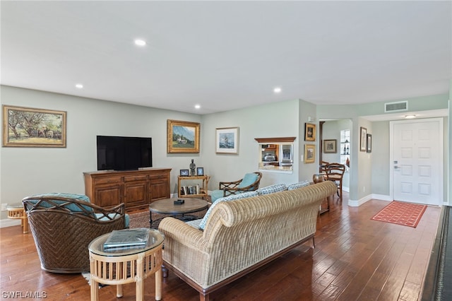 living room featuring wood-type flooring