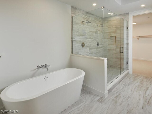 bathroom with plus walk in shower