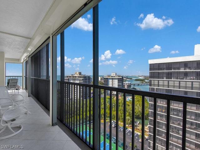 balcony with a water view