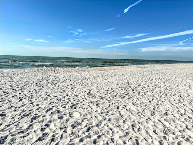 view of water feature featuring a view of the beach